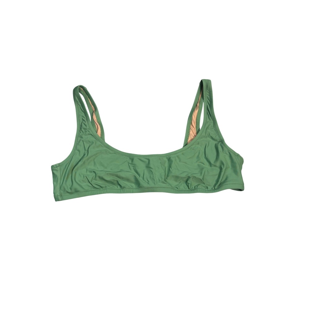 J. Crew Bikini‎ Top Green Scoop Neck Adjustable Straps Swimwear Size Medium